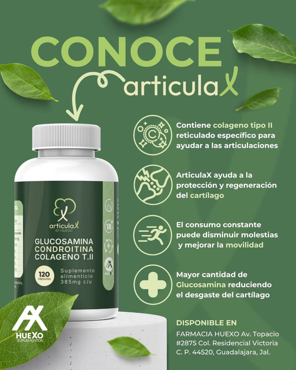 Articulax (glucosamina, condroitina, colágeno tipo II)